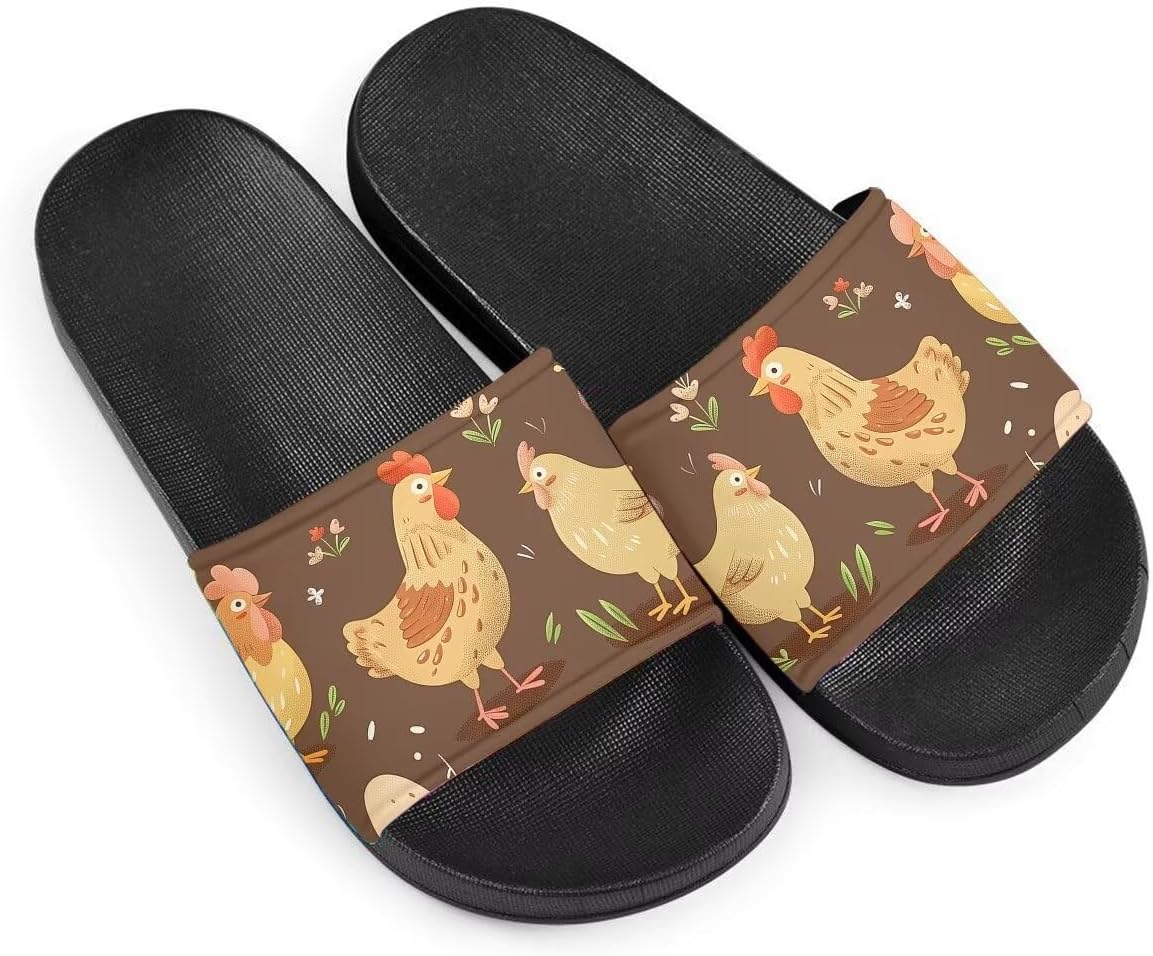 

Сандалии, женские тапочки, готические, с принтом петуха, летние домашние тапочки, для дома, улицы, пляжа, отеля, противоскользящие тапочки Getelinseng, коричневый