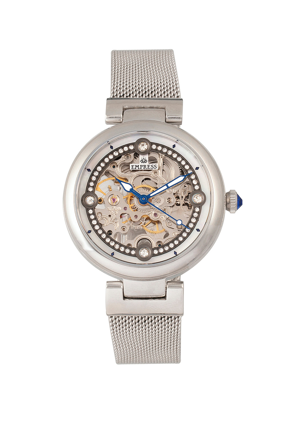 

Часы Adelaide Automatic Skeleton с сетчатым браслетом Empress, серебряный