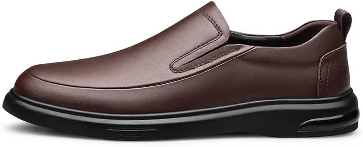 Туфли кожаные водонепроницаемые мужские Loafers & Slip-Ons, коричневый UOPYNE — фото 3