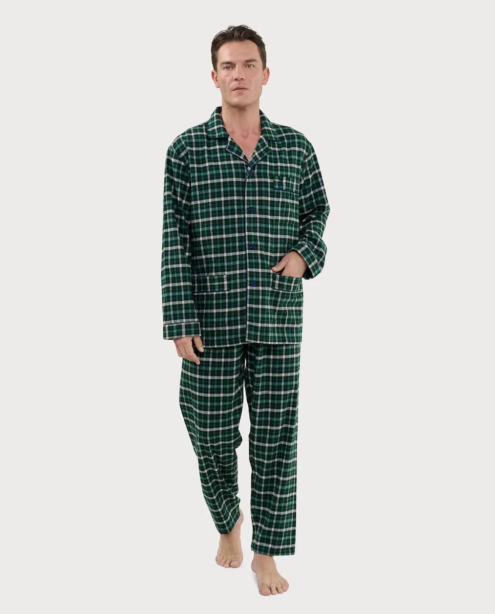 

Мужская длинная фланелевая пижама с планкой El Búho Nocturno, белый