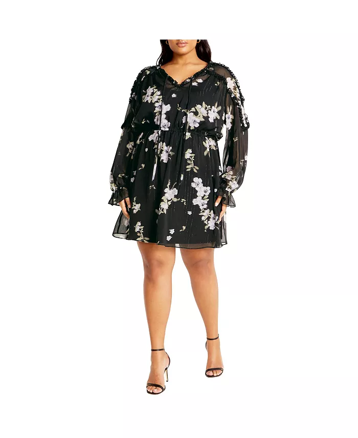 

Платье с принтом Amira Plus Size CITY CHIC, черный