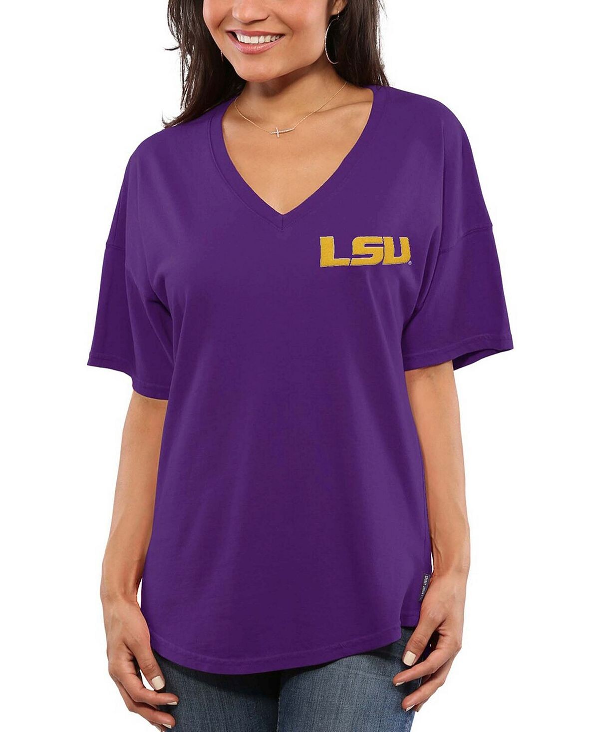 

Женская фиолетовая футболка оверсайз LSU Tigers Spirit Jersey, Фиолетовый, Женская фиолетовая футболка оверсайз LSU Tigers Spirit Jersey