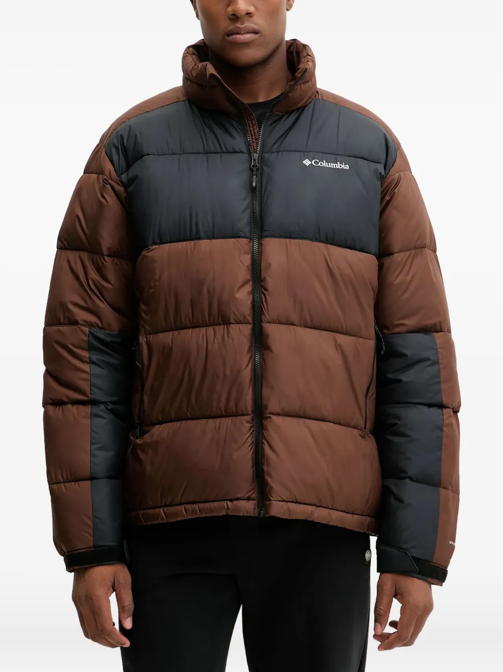 

Стёганая куртка с вышитым логотипом Columbia, коричневый