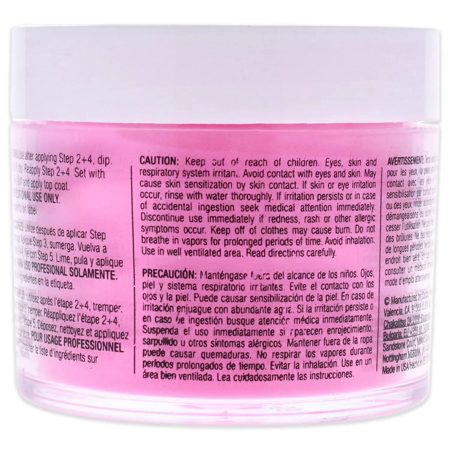 Система для окрашивания ногтей Pro Powder Polish Nail Colour Dip System - Punch Sorbet от Cuccio Colour для женщин - 1,6 унции (47 г) пудры для ногтей, розовый — фото 2