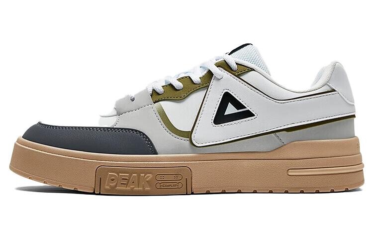 

Кроссовки PEAK Skateboarding Shoes Men Low-top Large White/olive Green, зеленый