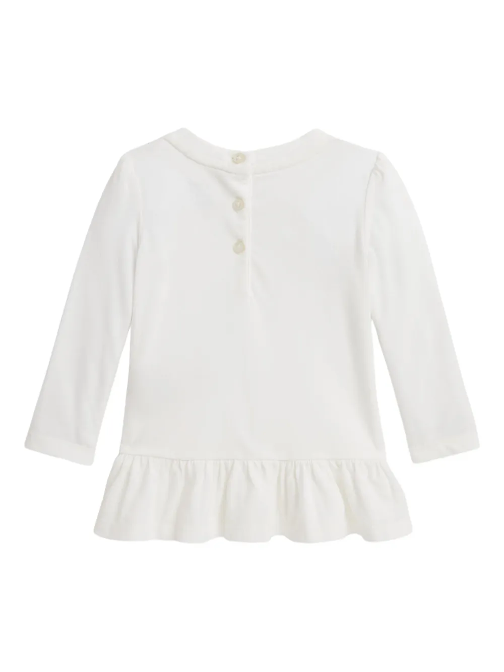Футболка с оборками и принтом POLO RALPH LAUREN KIDS, белый — фото 2