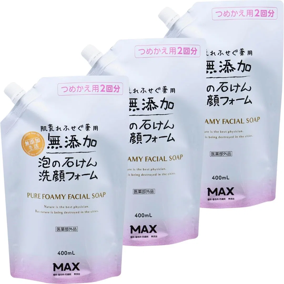 Пенка для умывания лечебная Max Skin Rough Prevention бесцветная, набор 3 сменных блока по 400 мл