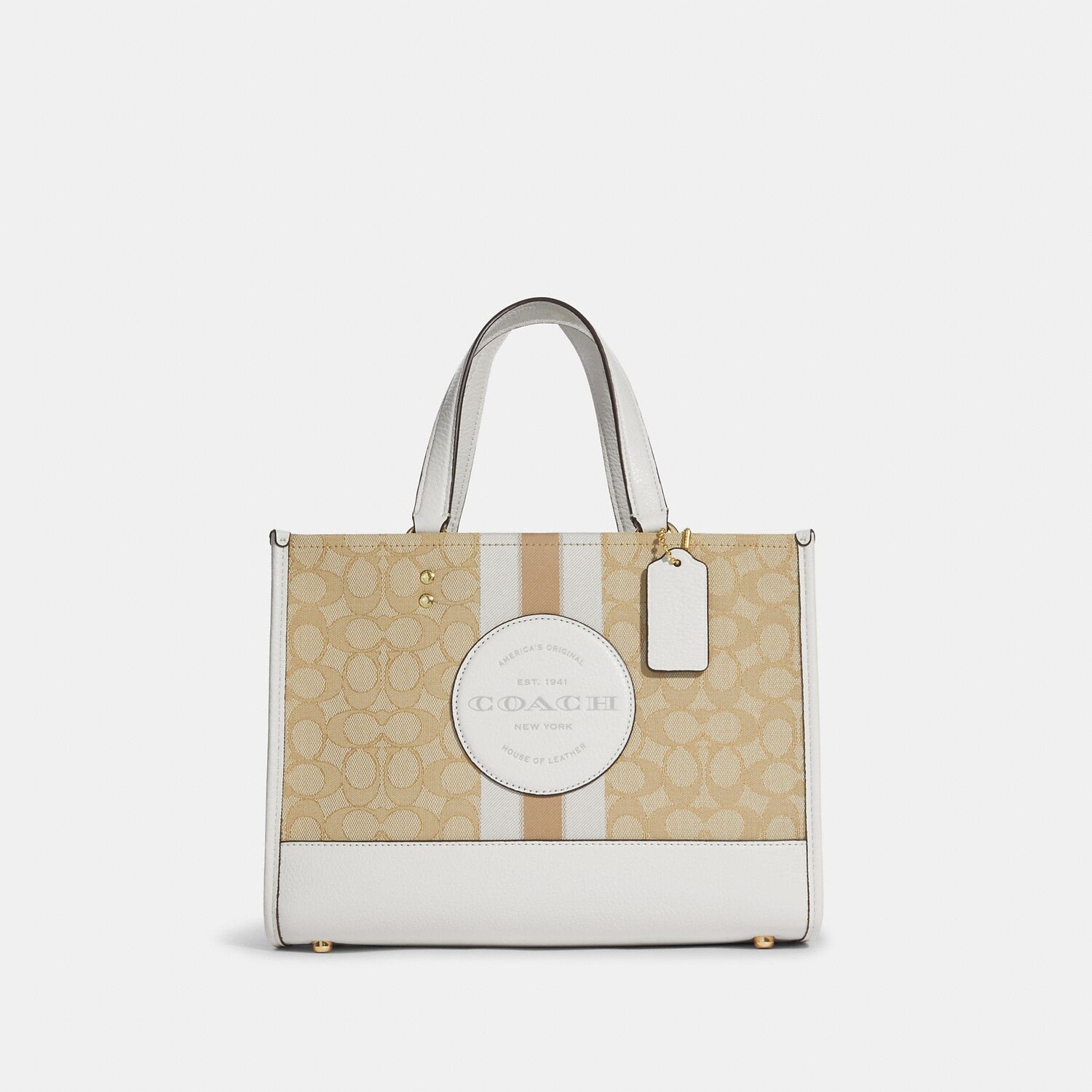 

Сумка Dempsey Coach Outlet из фирменного жаккарда с полоской и нашивкой Coach Outlet, цвет Gold/Light Khaki Chalk, Хаки, Сумка Dempsey Coach Outlet из фирменного жаккарда с полоской и нашивкой Coach Outlet, цвет Gold/Light Khaki Chalk