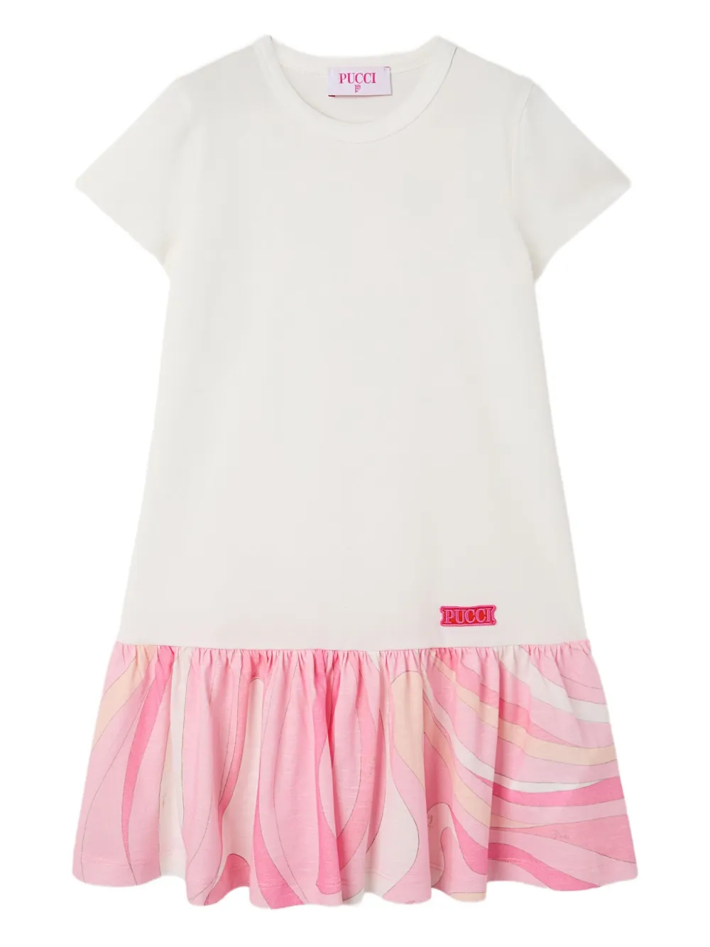 

Платье с оборчатым подолом Pucci Junior, белый