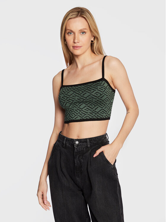 

Топ приталенного кроя Guess, зеленый