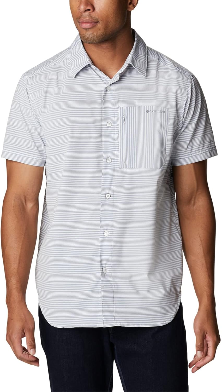 

Мужская рубашка Columbia Twisted Creek II с коротким рукавом, Collegiate Navy Wave Crest Stripe