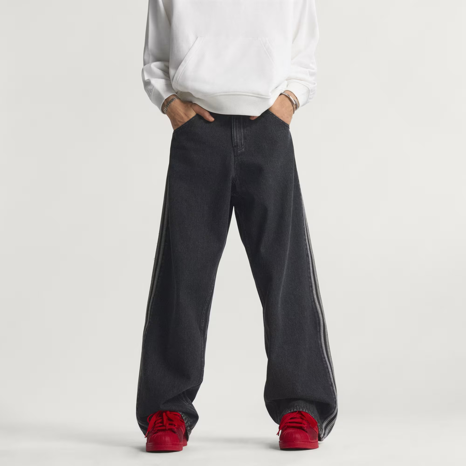 Джинсы FW25 мужские Adidas Originals, pure черный denim — фото 3