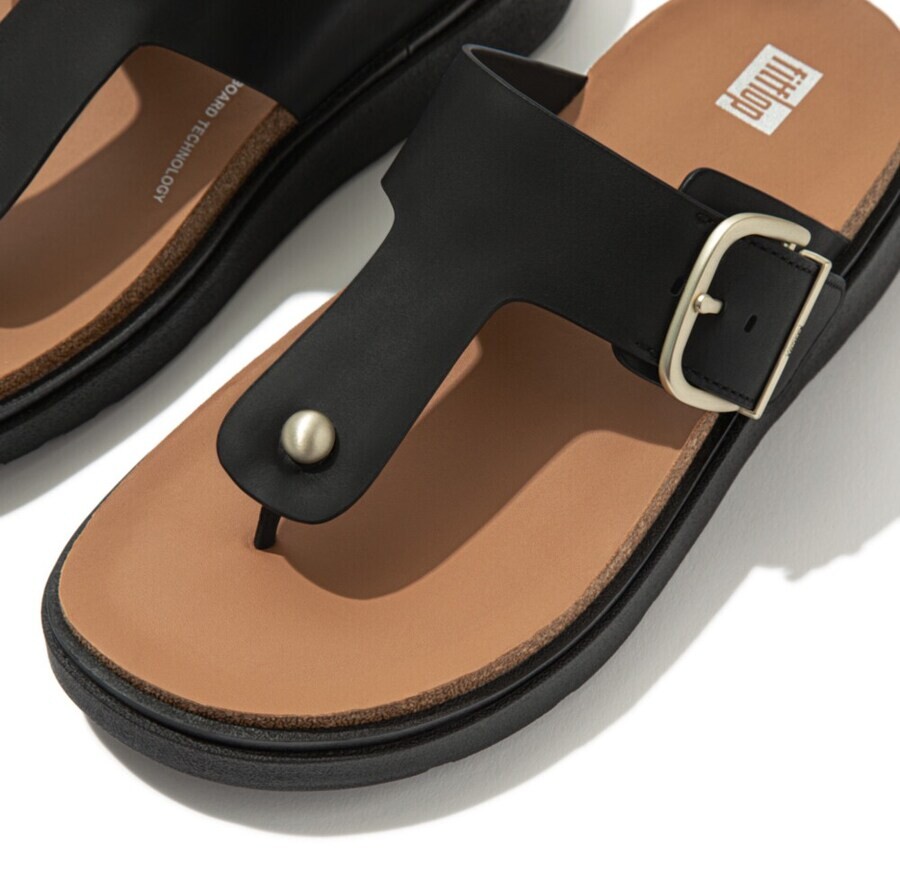 Сандалии с т-образным ремешком FitFlop T-Bar Sandals, черный — фото 3