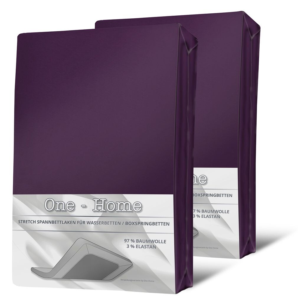 

2 простыни размером 180x200–200x220 см, баклажан, эластан, пружинная кровать, водяная кровать One-Home, фиолетовый