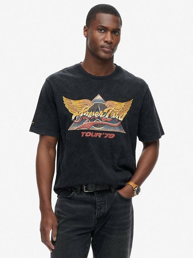 

Футболка рок-группы с графическим рисунком Superdry, цвет Jet Black