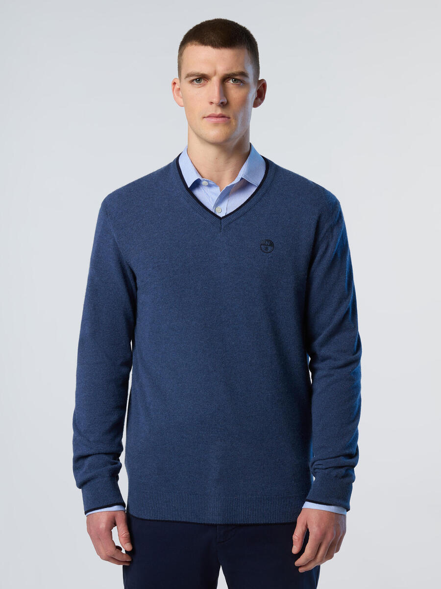 

NORTH SAILS Мужской свитер с V-образным вырезом из органического кашемира