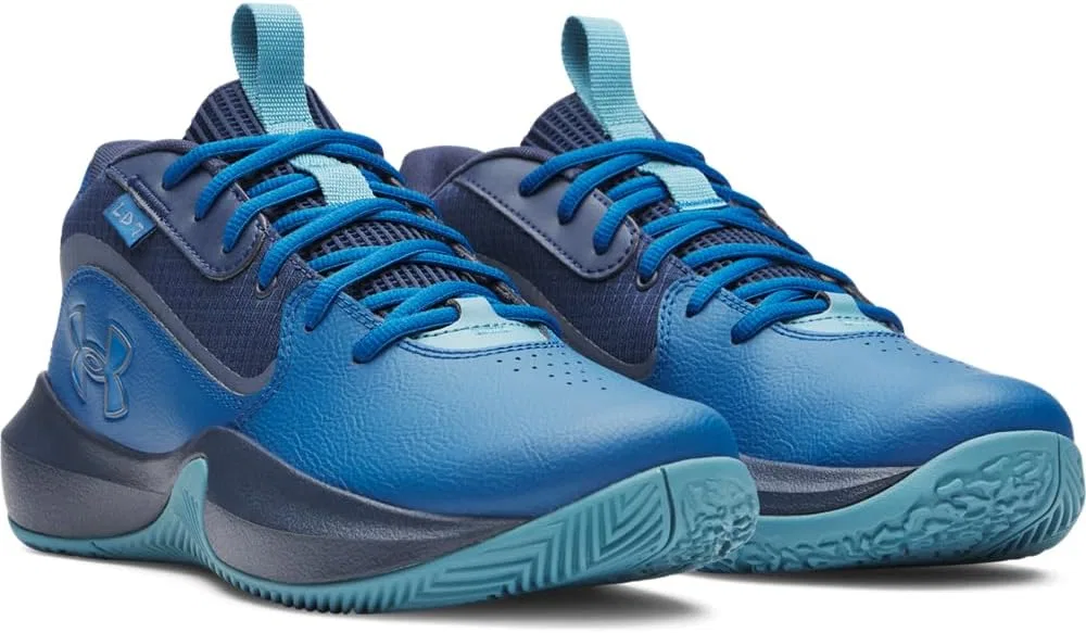Баскетбольные кроссовки Under Armour GS Lockdown 7 (европейская версия), Varsity Blue Academy Metallic Gravel — фото 2
