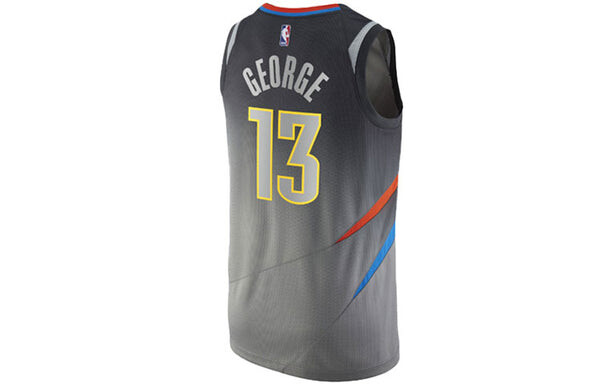 Спортивная футболка paul george city edition swingman jersey 13 gray Nike, серый — фото 2