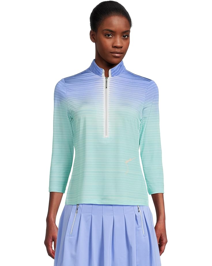 

Топ Jamie Sadock Flux Print 3/4 Sleeve Top, цвет Indigo Baby Gradient