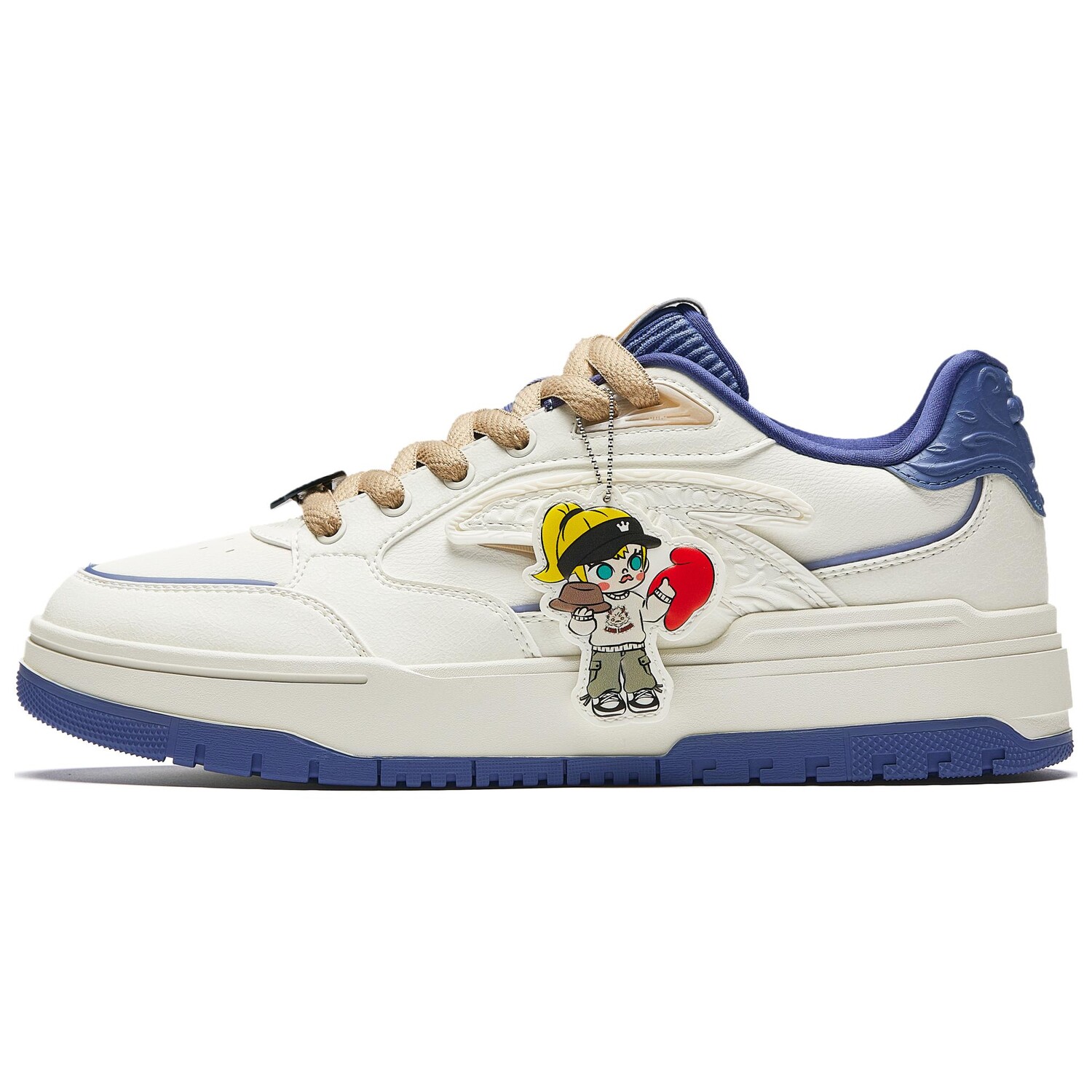 Кроссовки Pop Mart X ANTA Molly Skateboarding Shoes Men Low-top White/Blue, белый/синий — фото 2