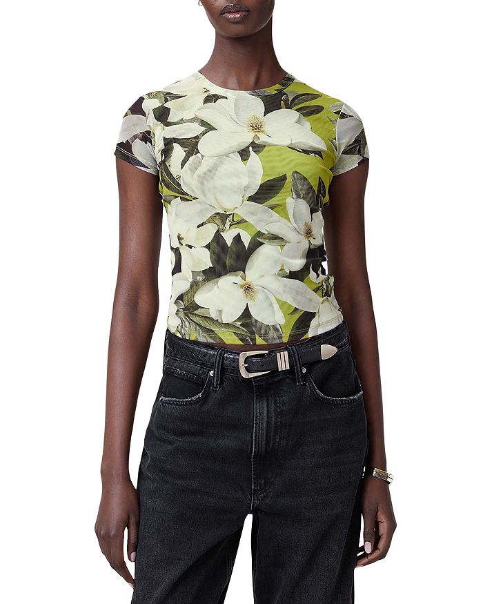 

Футболка Ellie Mesh с сетчатыми вставками ALLSAINTS, зеленый