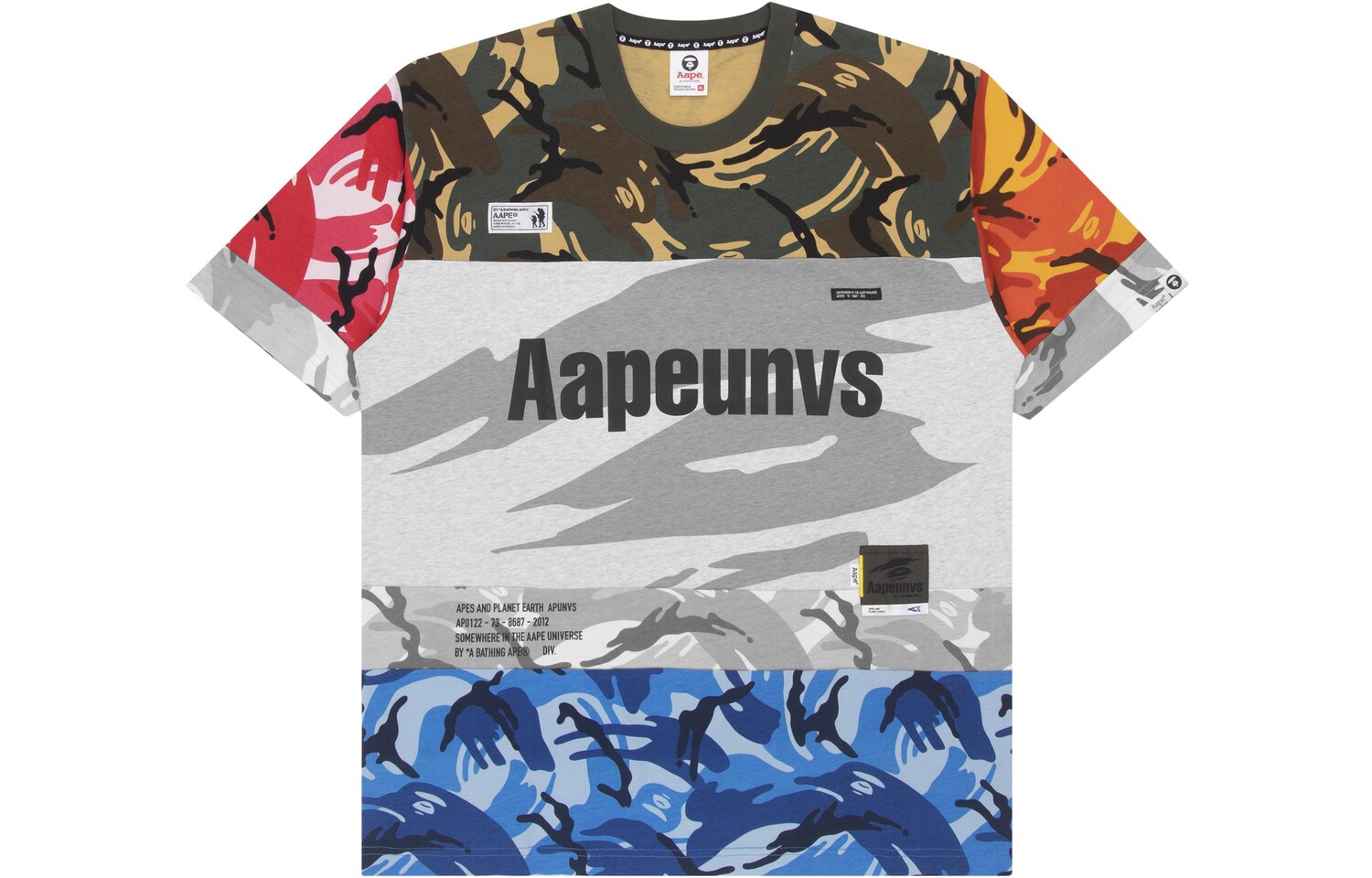 

Футболка унисекс зеленый камуфляж GRR Aape, зеленый