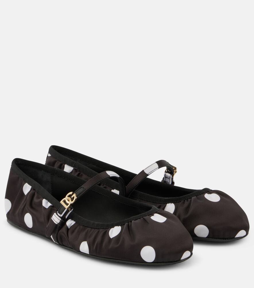 Балетки Odette из сатина в горошек Dolce&Gabbana, Pois Med 1,5 F.Nero