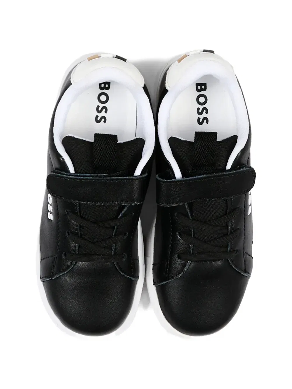 Кожаные кроссовки Boss Kidswear, черный — фото 3