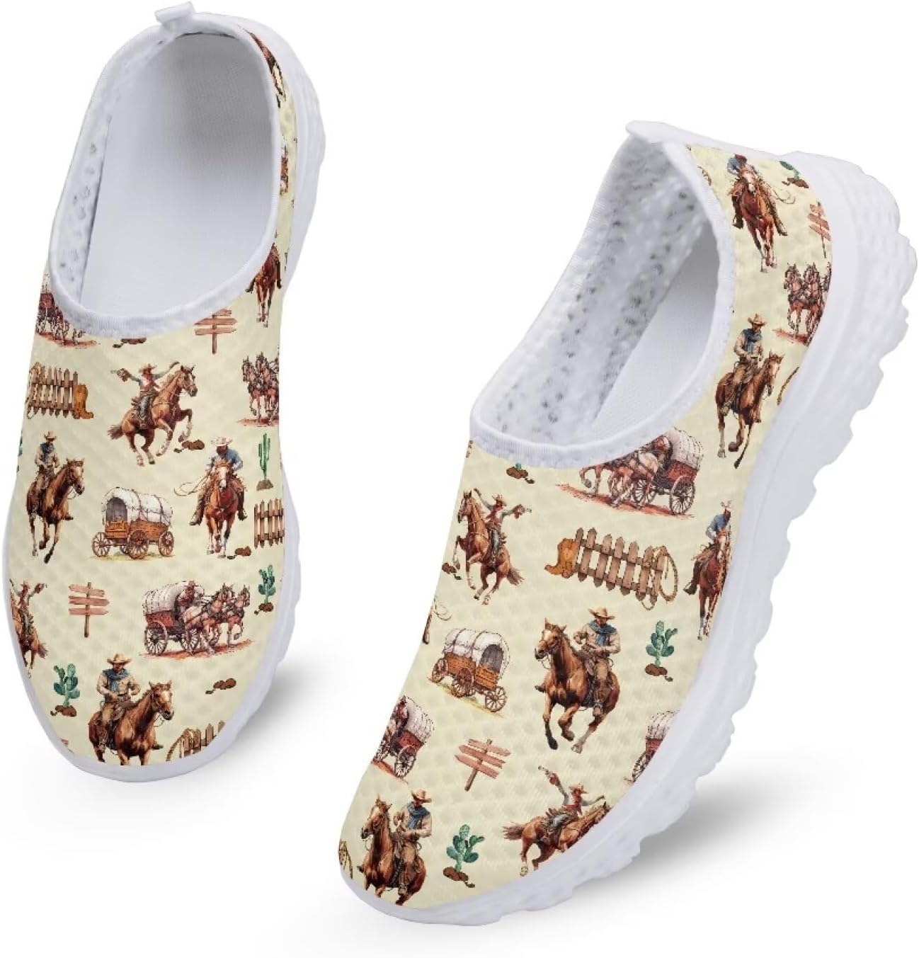 Кроссовки Kuiaobaty Fashion легкие, дышащие, слипоны для ходьбы, спортивная повседневная обувь, лоферы для женщин и мужчин, Cowboy Horse — фото 3