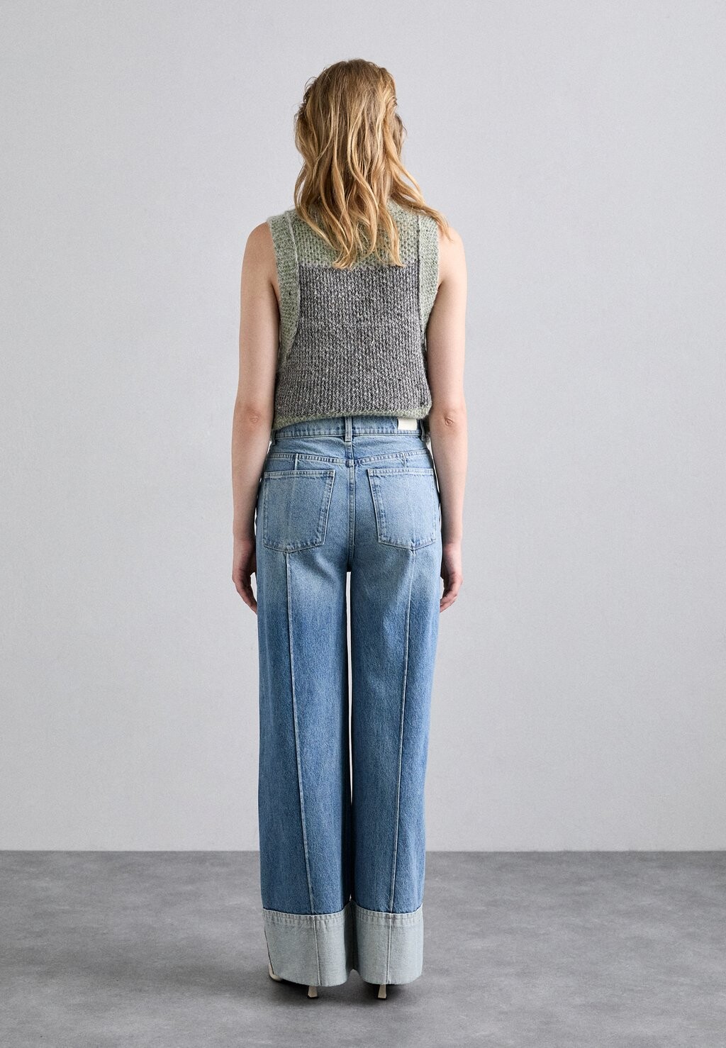 

Джинсы свободного кроя HEPBURN WIDE LEG HIGH RISE VINTAGE DL1961, синий деним