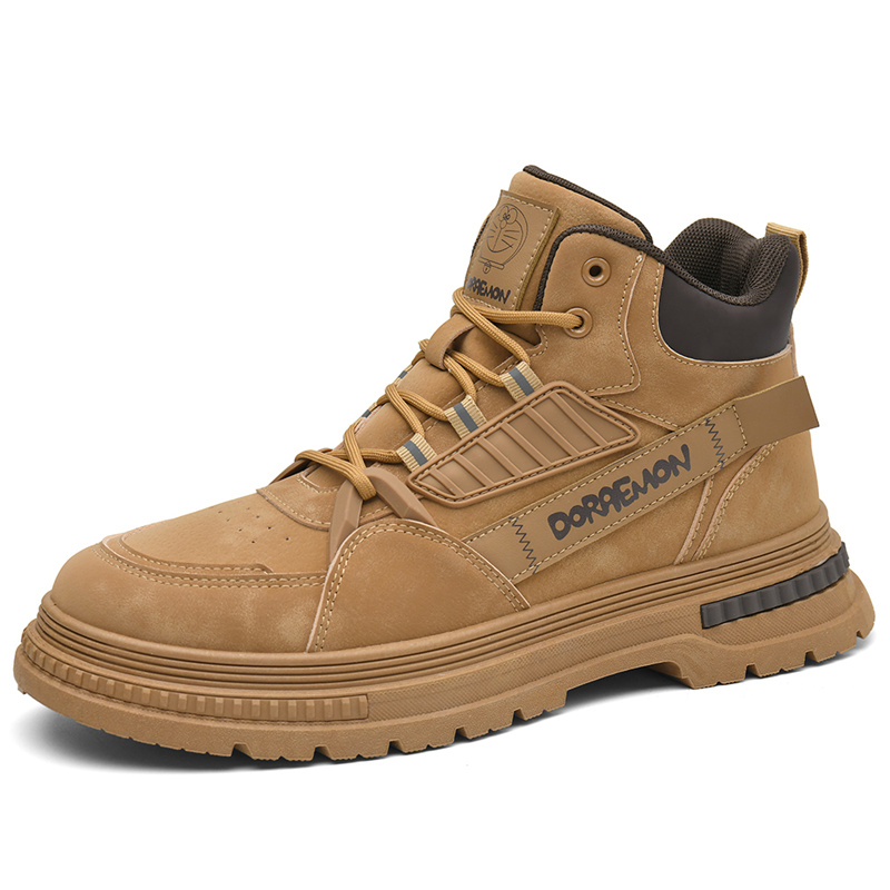 Doraemon Дораэмон Короткие Мартинсы Мужские Хаки Коричневые Утепленные, цвет Khaki Brown (Thickened) — фото 4