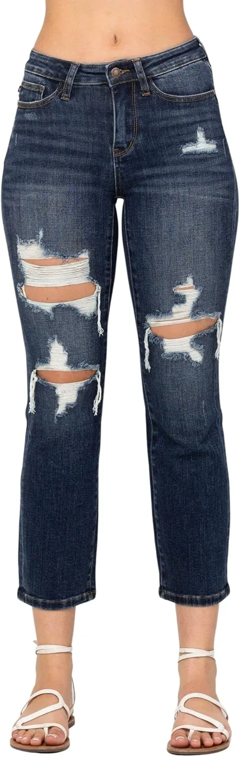 

Джинсы Judy Blue Mid-Rise Cropped Straight Leg