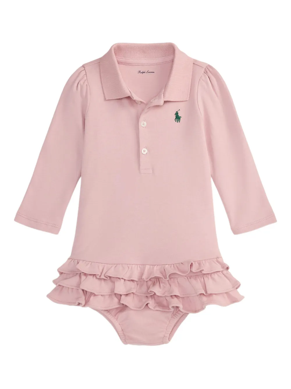 

Платье с воротником поло и оборками POLO RALPH LAUREN KIDS, розовый