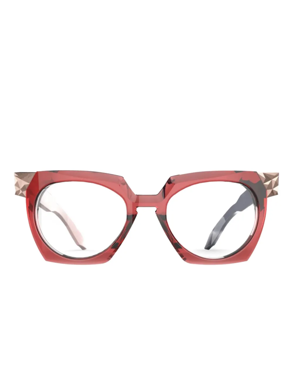 

Очки Savage с геометрической оправой и заклёпками Pugnale, красный
