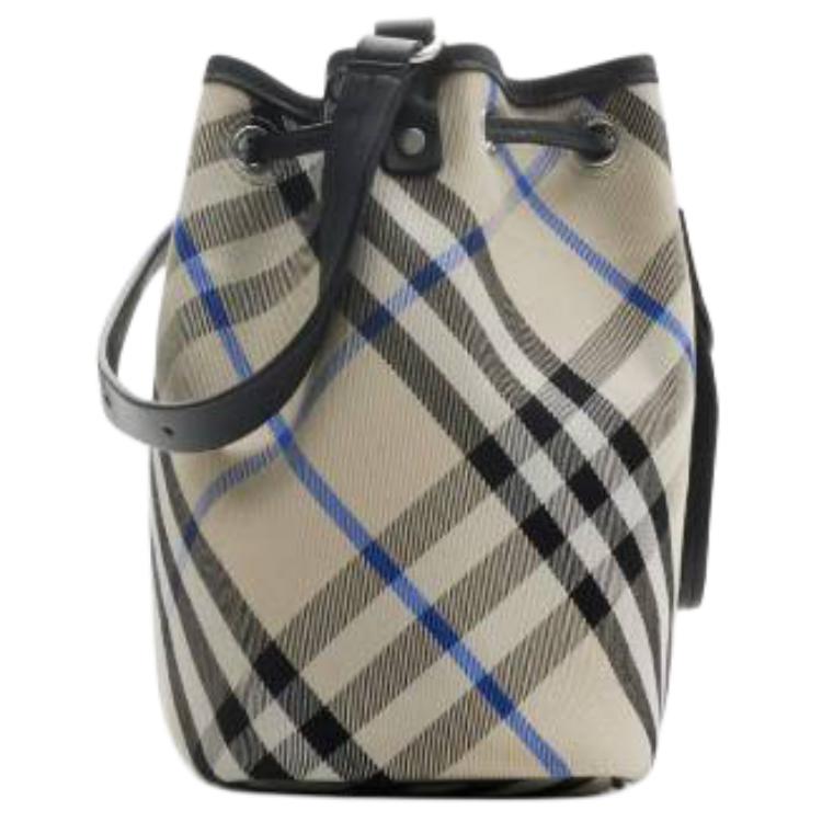 Миниатюрная хлопковая сумка-ведро Burberry в оттенке lichen — фото 2