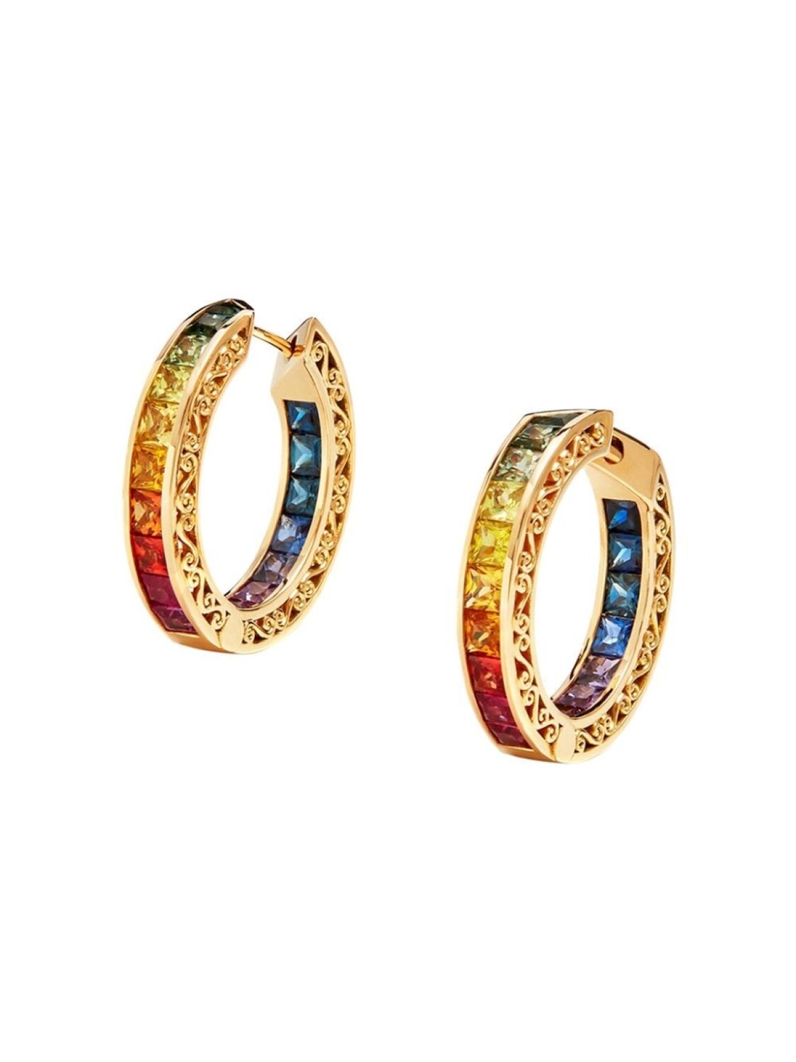 

Серьги-кольца с камнями Dolce & Gabbana, золотой