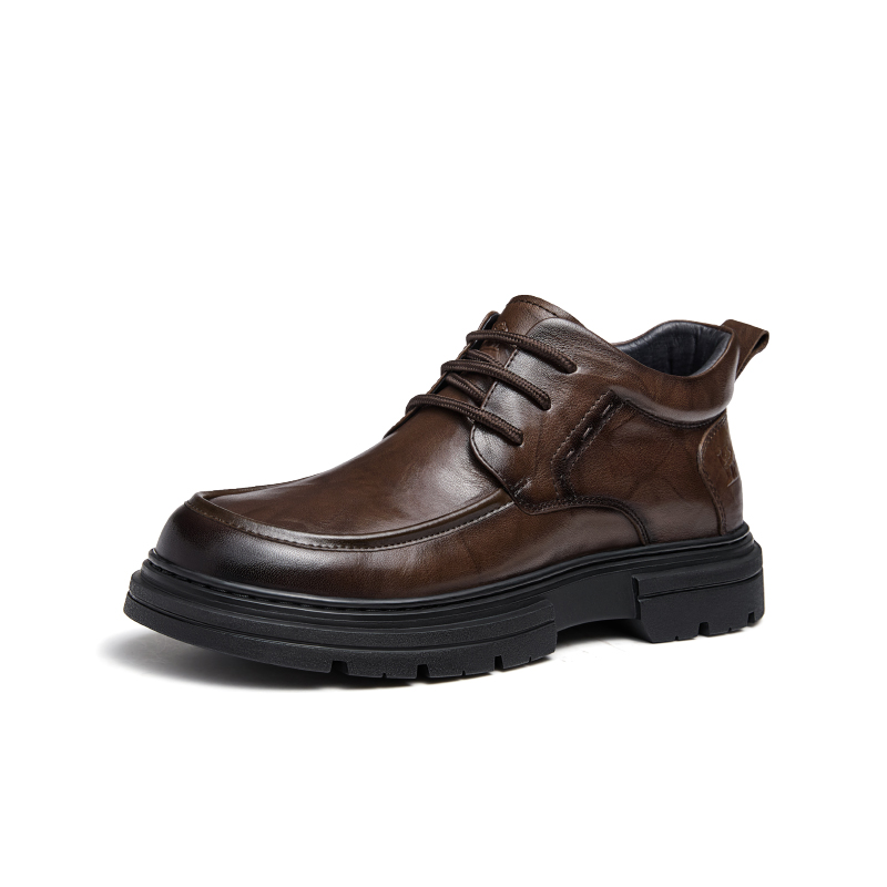 CAMEL Повседневные кожаные туфли мужские low top Brown/Black — фото 3