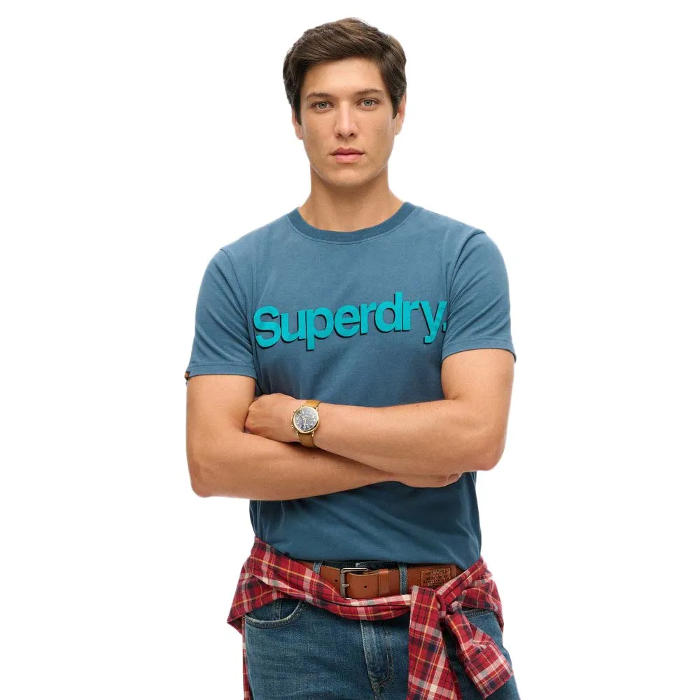

Футболка с коротким рукавом Superdry Classic Core Logo Shadow, синий