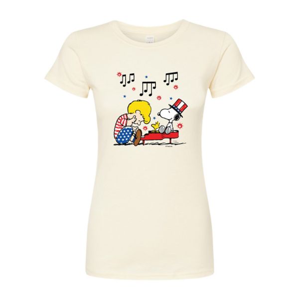 

Футболка Juniors' Peanuts с американским принтом Snoopy & Schroeder Licensed Character, бежевый