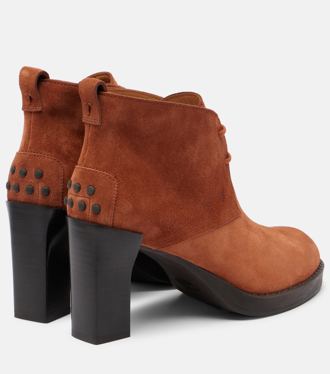 Ботинки BH Bootie 80 на шнуровке из замши Tod's, Bruciato — фото 2
