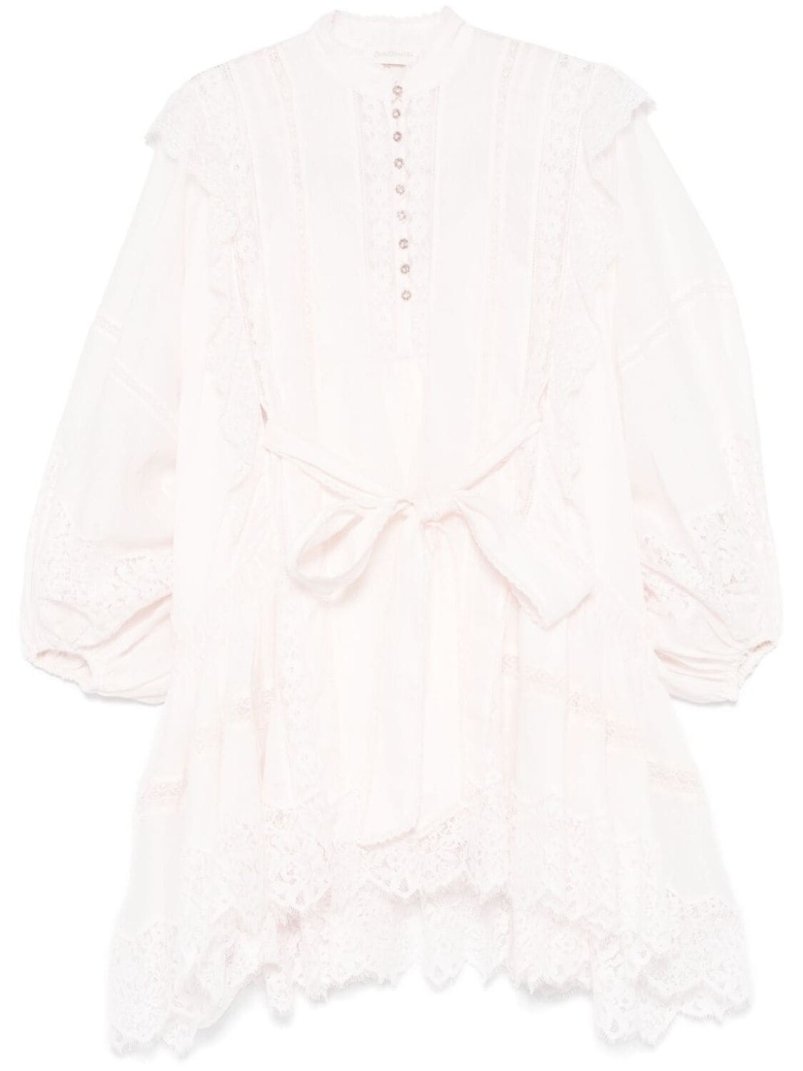 

Мини-платье Crush Lace Billow ZIMMERMANN, розовый