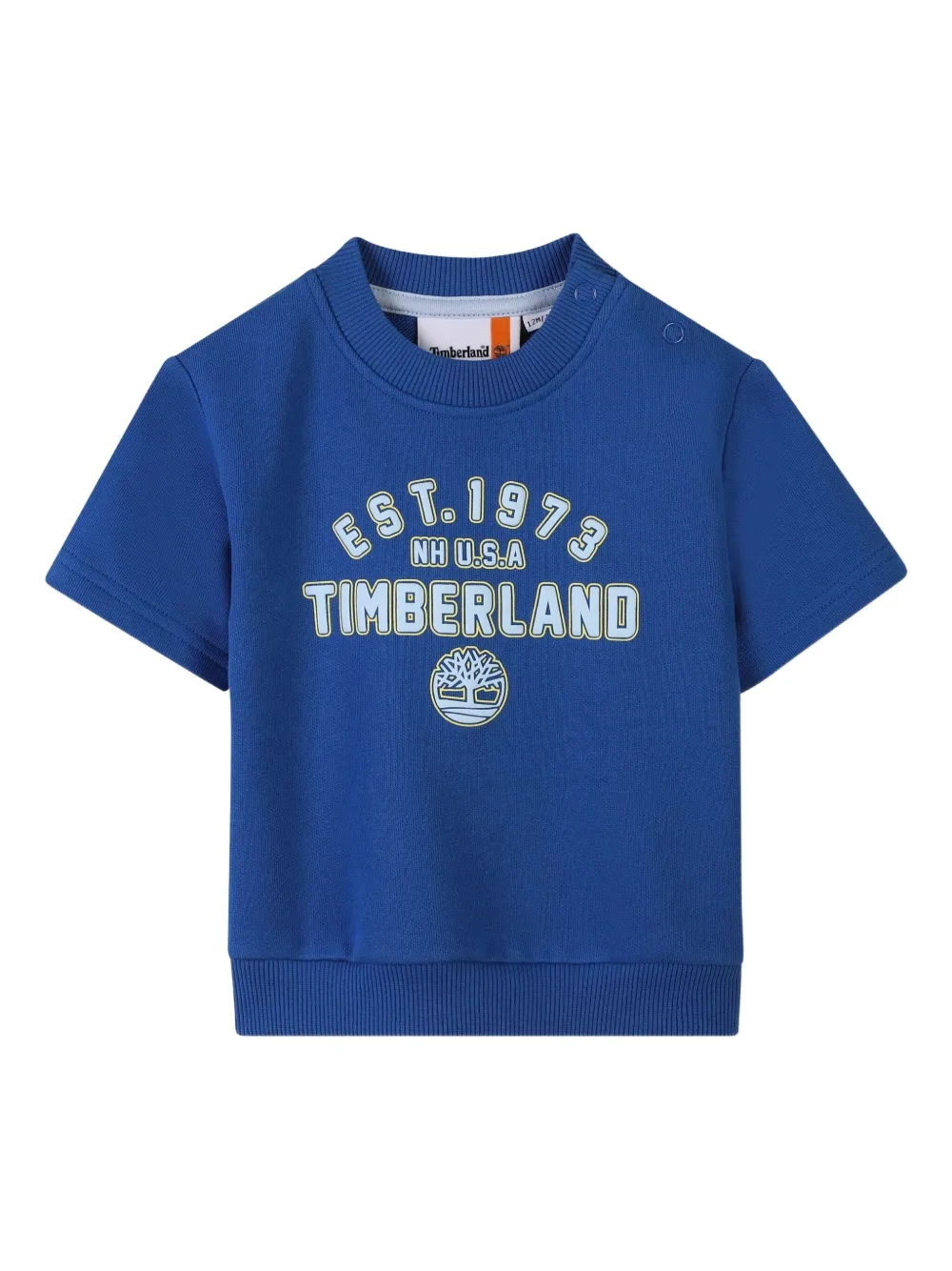 Комплект из футболки и шортов с вышитым логотипом Timberland Kids, синий — фото 2