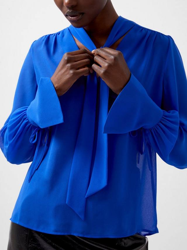 

Блузка с галстуком eden georgette на шее French Connection, цвет Chroma Blue