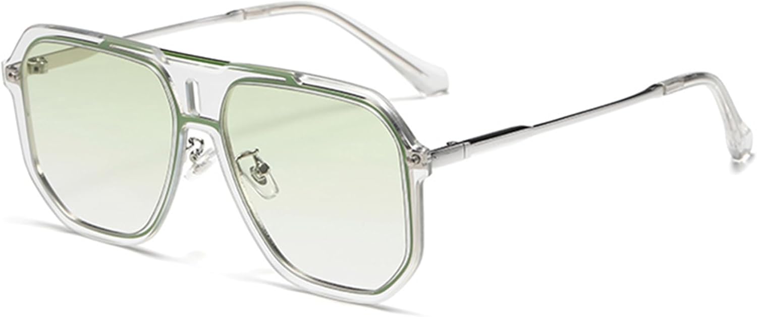 

bullabulling Большие солнцезащитные очки с двойной перемычкой, пилотные, винтажные, в полуободковой оправе, панк, женские и мужские, для активного отдыха, солнцезащитные очки UV400, C7