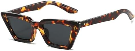 

Ретро маленькие солнцезащитные очки для женщин, модные очки с заклепками, защита от УФ-излучения UV400, мужские фиолетово-оранжевые солнцезащитные очки MTZJH, Leopard Grey