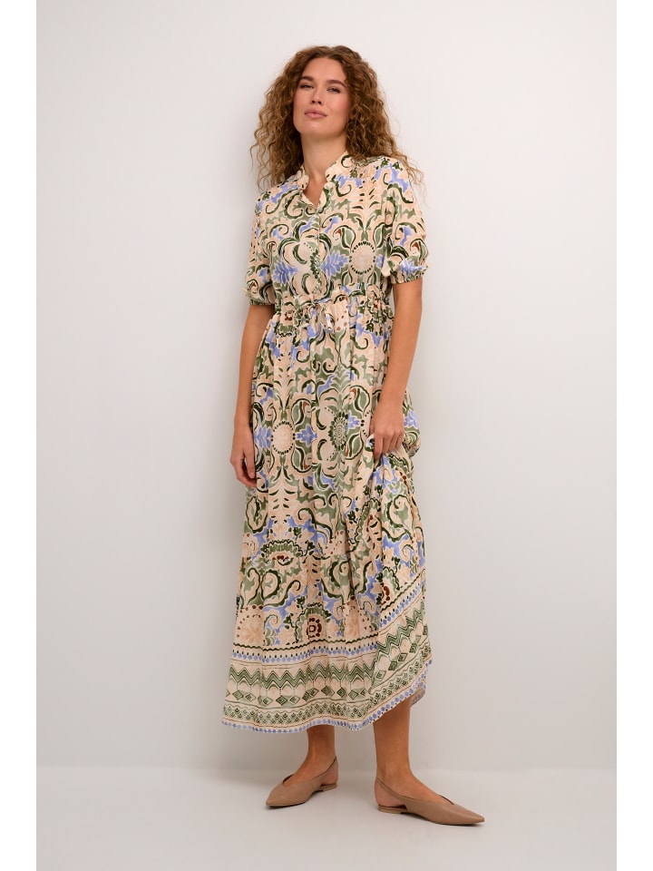 

Платье CRAlora свободного кроя цвета хаки с цветочными обоями Cream