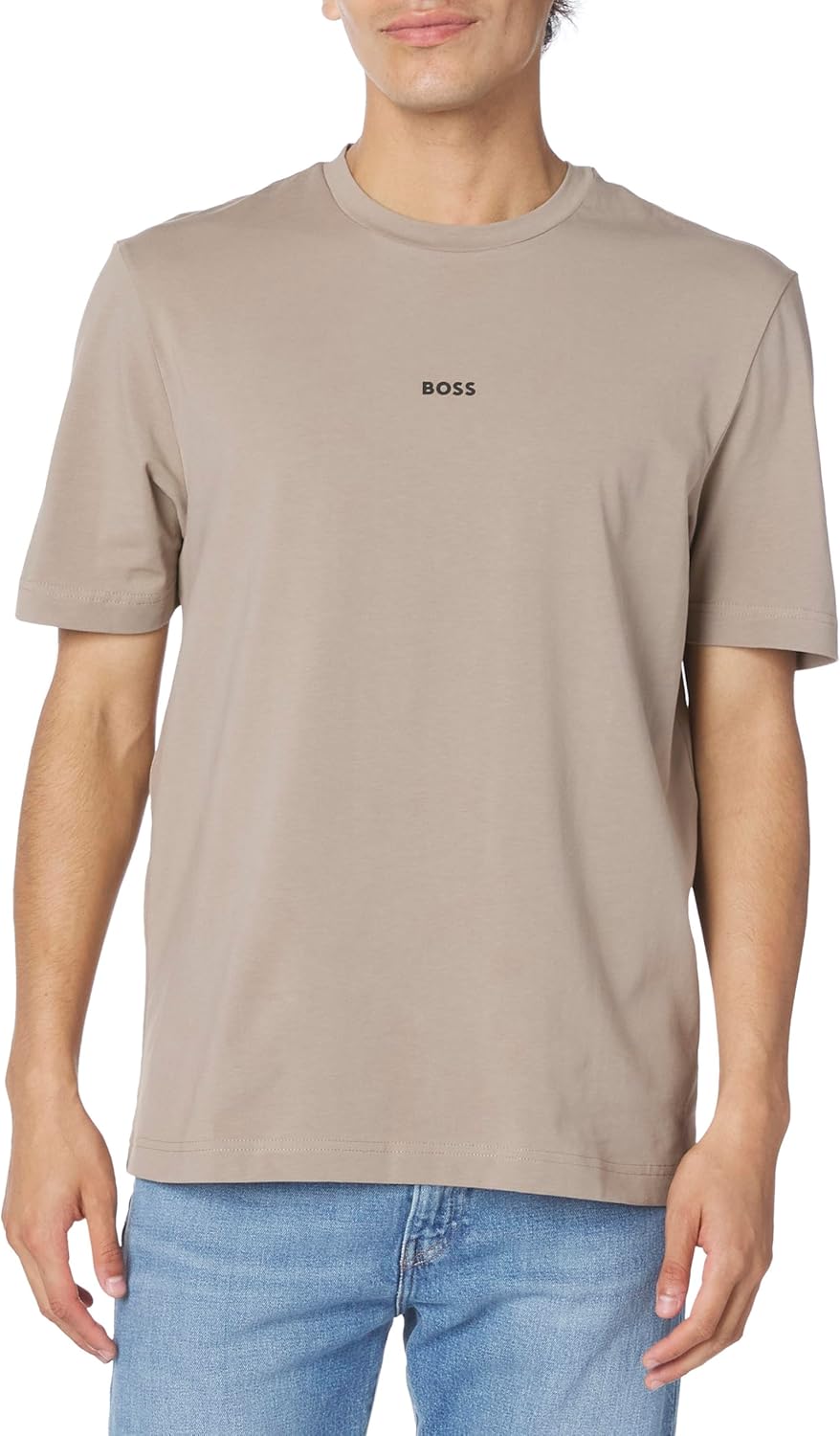 

Мужская хлопковая футболка BOSS с логотипом на груди, стандартного кроя, Desert Taupe, Коричневый, Мужская хлопковая футболка BOSS с логотипом на груди, стандартного кроя, Desert Taupe