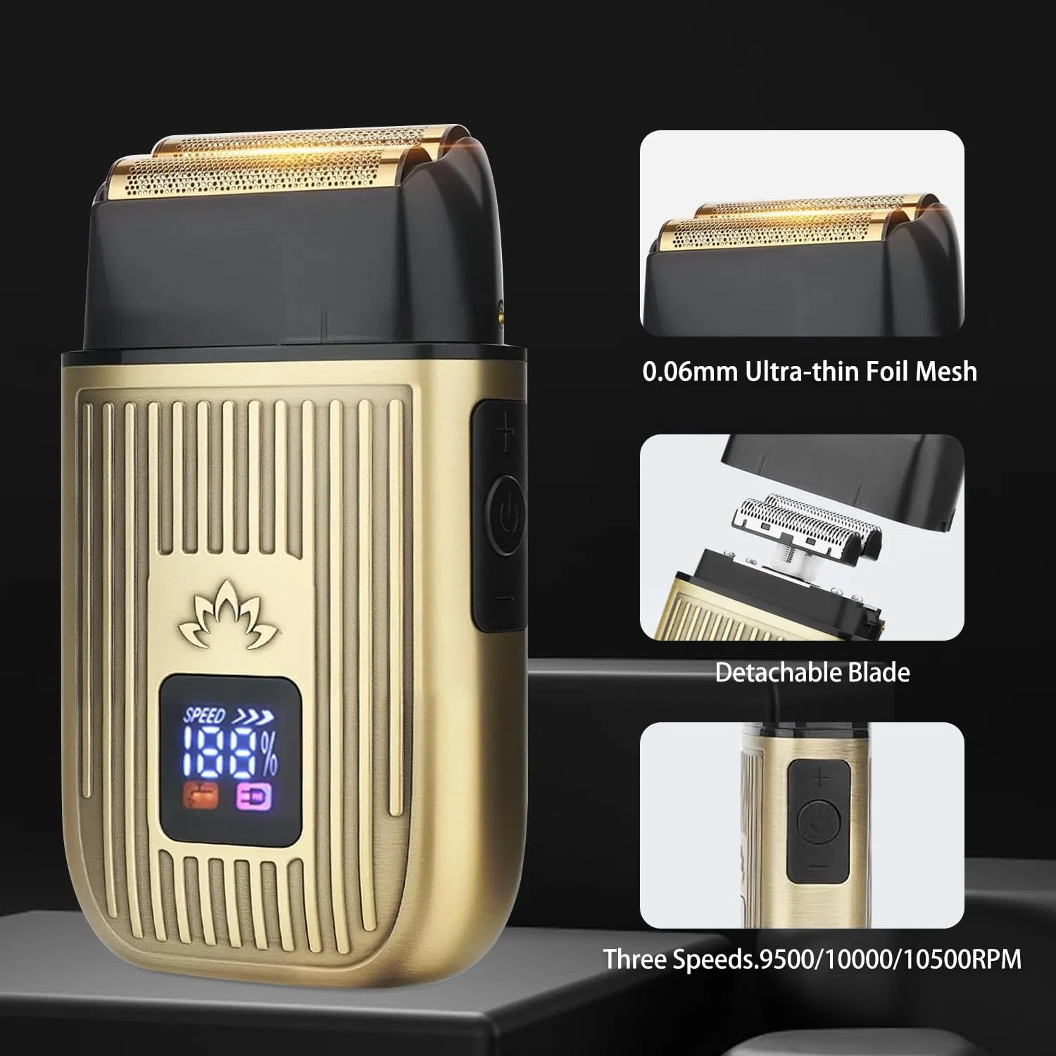 Профессиональный триммер для мужчин 4-в-1 с LED-дисплеем Kuxssul, Gold — фото 4