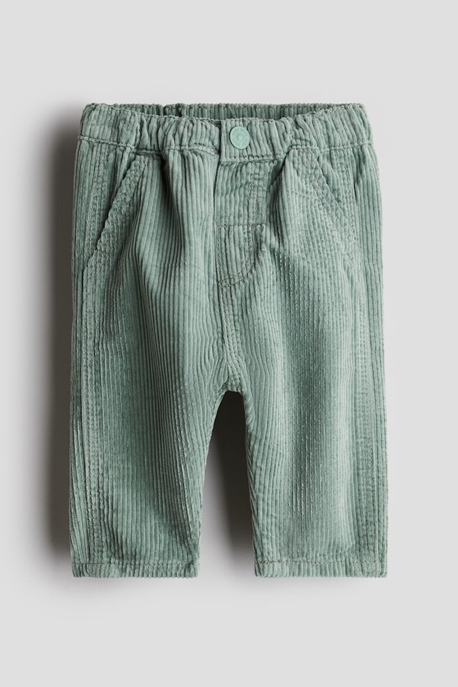 

Брюки из хлопкового вельвета H&M, зеленый
