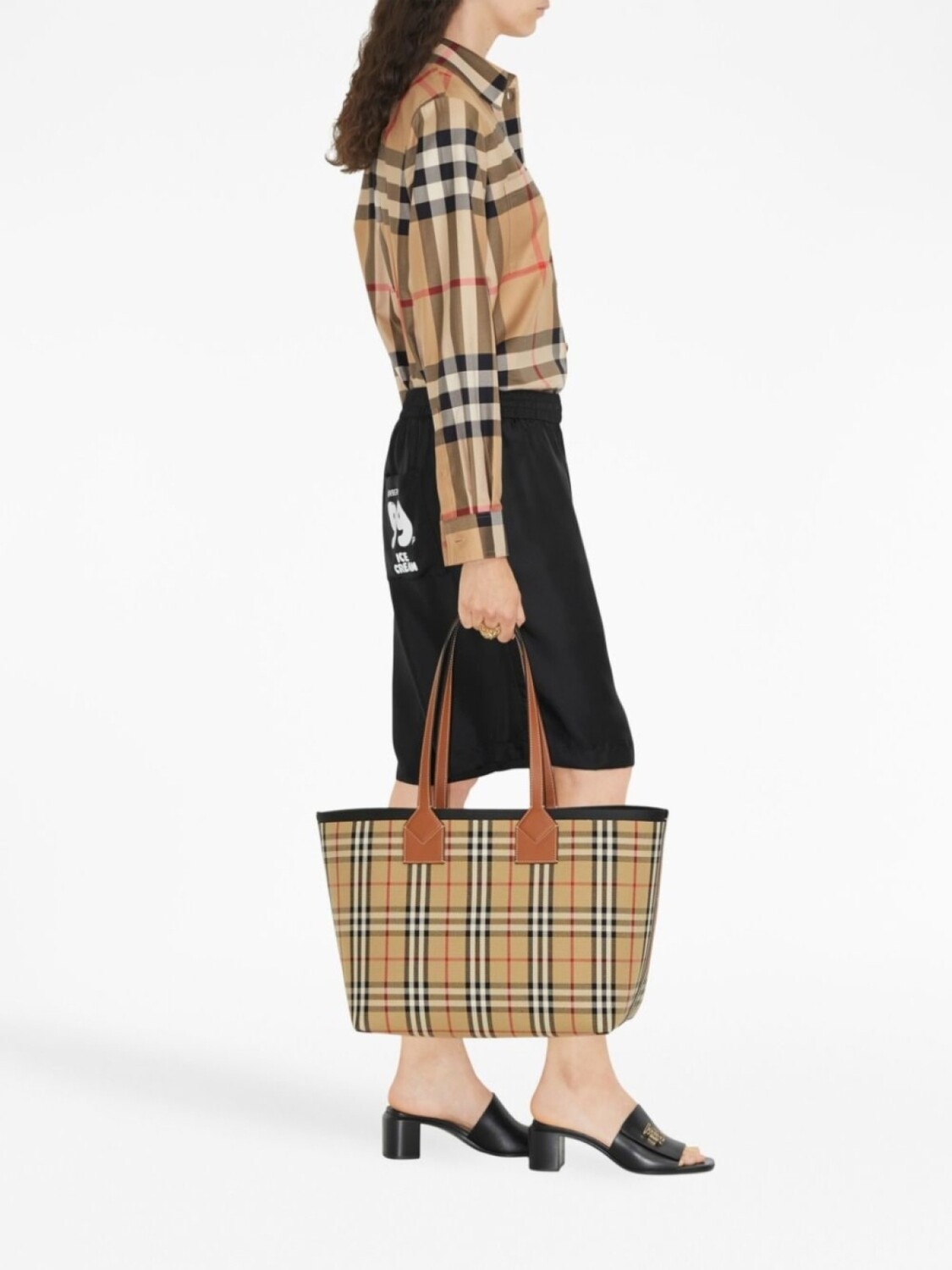 Рубашка Burberry Vintage Check, хлопок, нейтральный цвет — фото 3